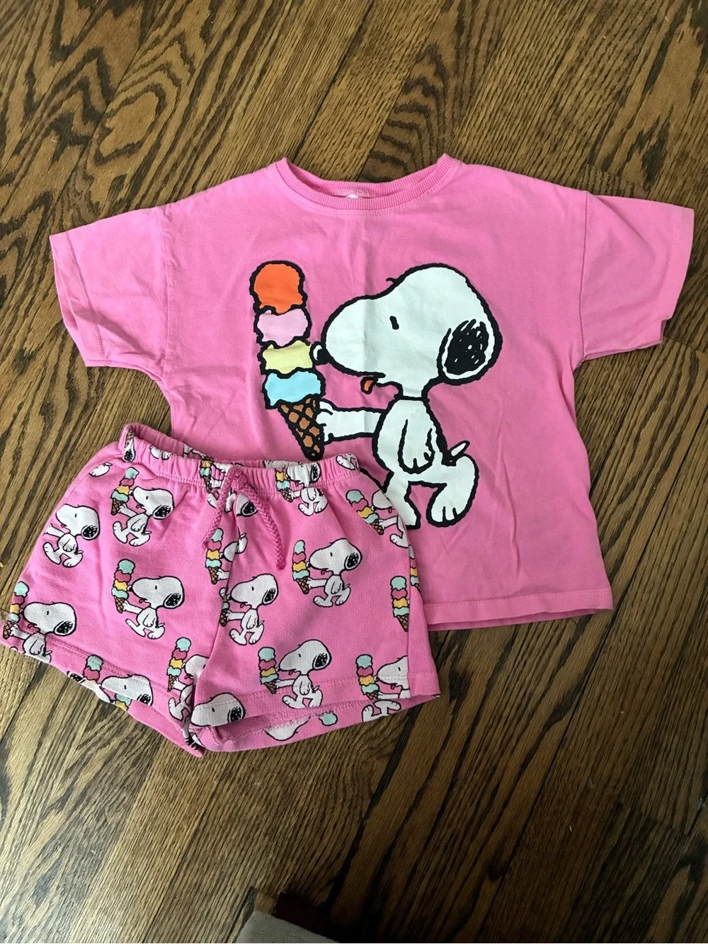 Zara Peanuts Snoopy Ice Cream Set size 4-5